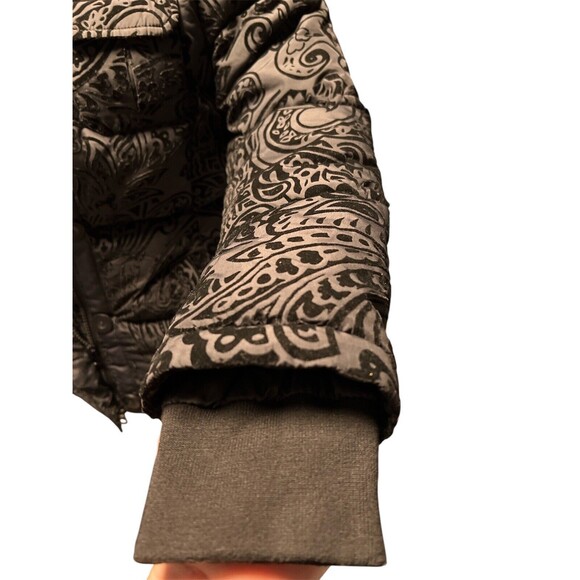Desigual Women's Floral Black Insulated Puffer Jacket Size 40 XS/S Designer Coat - Picture 9 of 12
